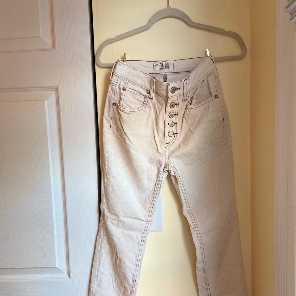 FREE PEOPLE Corduroy Skinnies with Tan Stitching